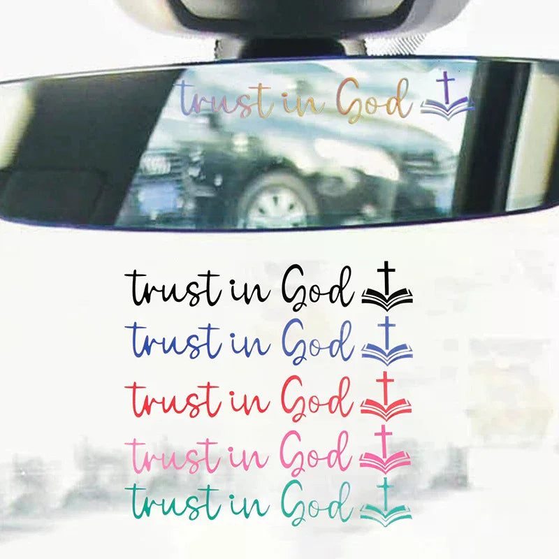 Trust in God Car Mirror Decal – Vinyl Faith Sticker for Women