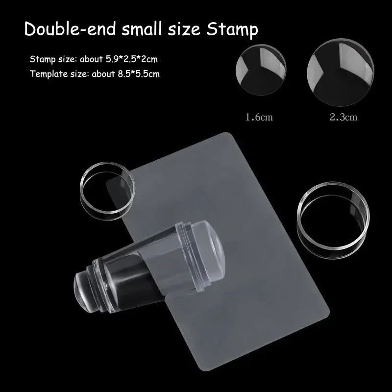 Nail Stamping Jelly Silicone Printing Polish French Tip Stamp Zpaxo Small size Stamp