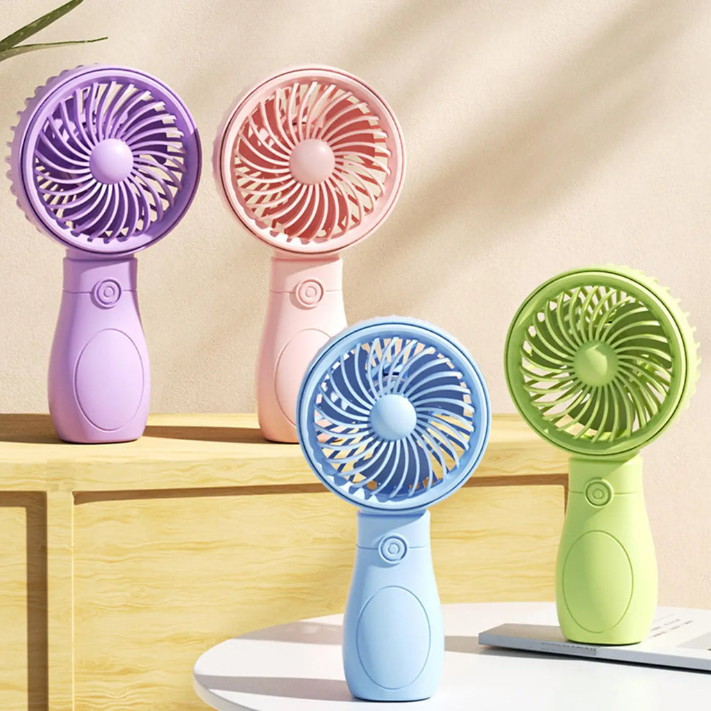 Mini Handheld Fan Low Noise 3 Speed Adjustable Portable Small Desk