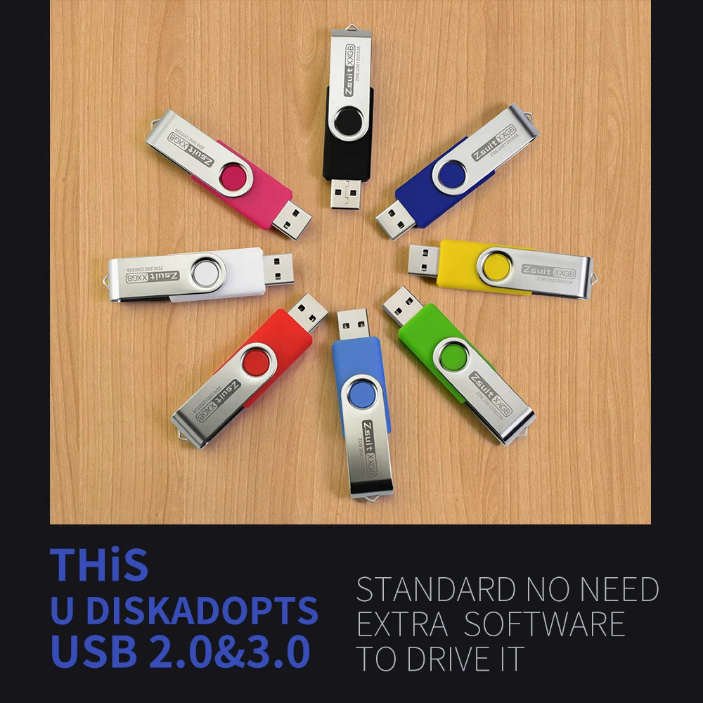 Zsuit 10 Pcs Free Custom USB Flash Drives 4GB 8GB 16GB Pen Drive 32GB 64GB 128GB USB Sticks Pendrive 512MB Gift Memory Stick USB Zpaxo