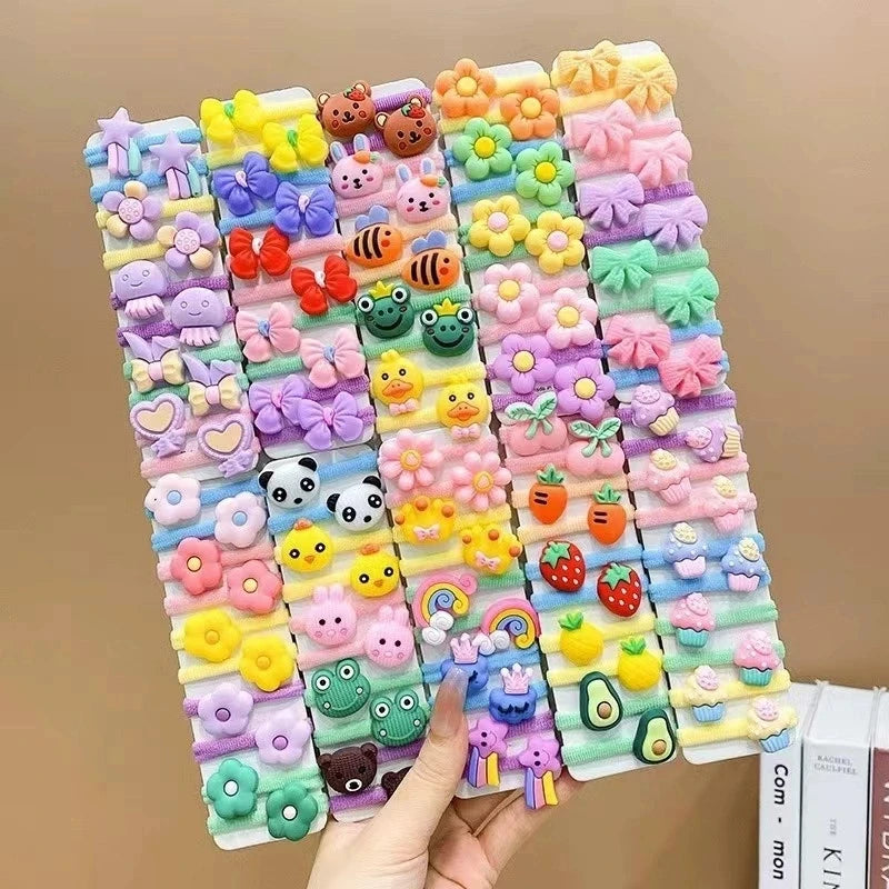 Kids Cartoon Hair Bands – 20-40 Piece Elastic Hair Ties for Girls Kids Hair Accessories Zpaxo
