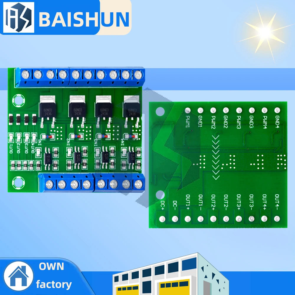 1 MOS FET 4 Channel Pulse Trigger Switch Controller Board PWM Zpaxo