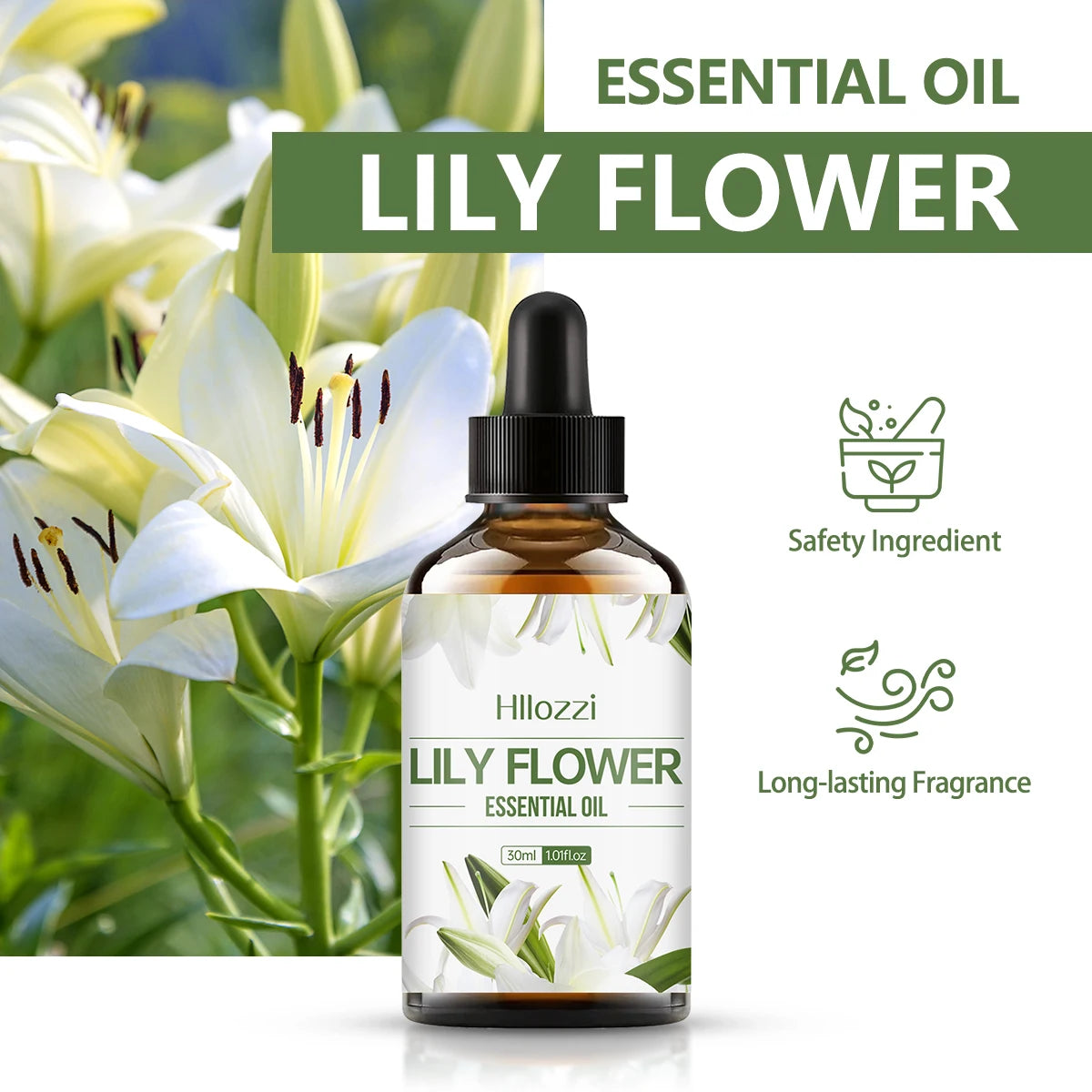 30ml LILY FLOWER Essential Oil Suitable for Body Care, Facial Care, Humidifier, Diffuser, Aromatherapy, Soap DIY Zpaxo