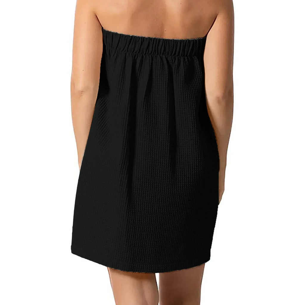 Lightweight Knee Length Waffle Robes Women Spa Bath Beauty Body Wrap