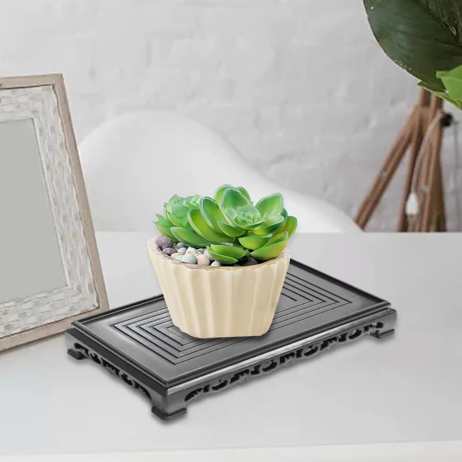 Oriental Fishbowl Stand & Bonsai Rack – Plant Holder Pedestal Plant Display Stand Zpaxo L