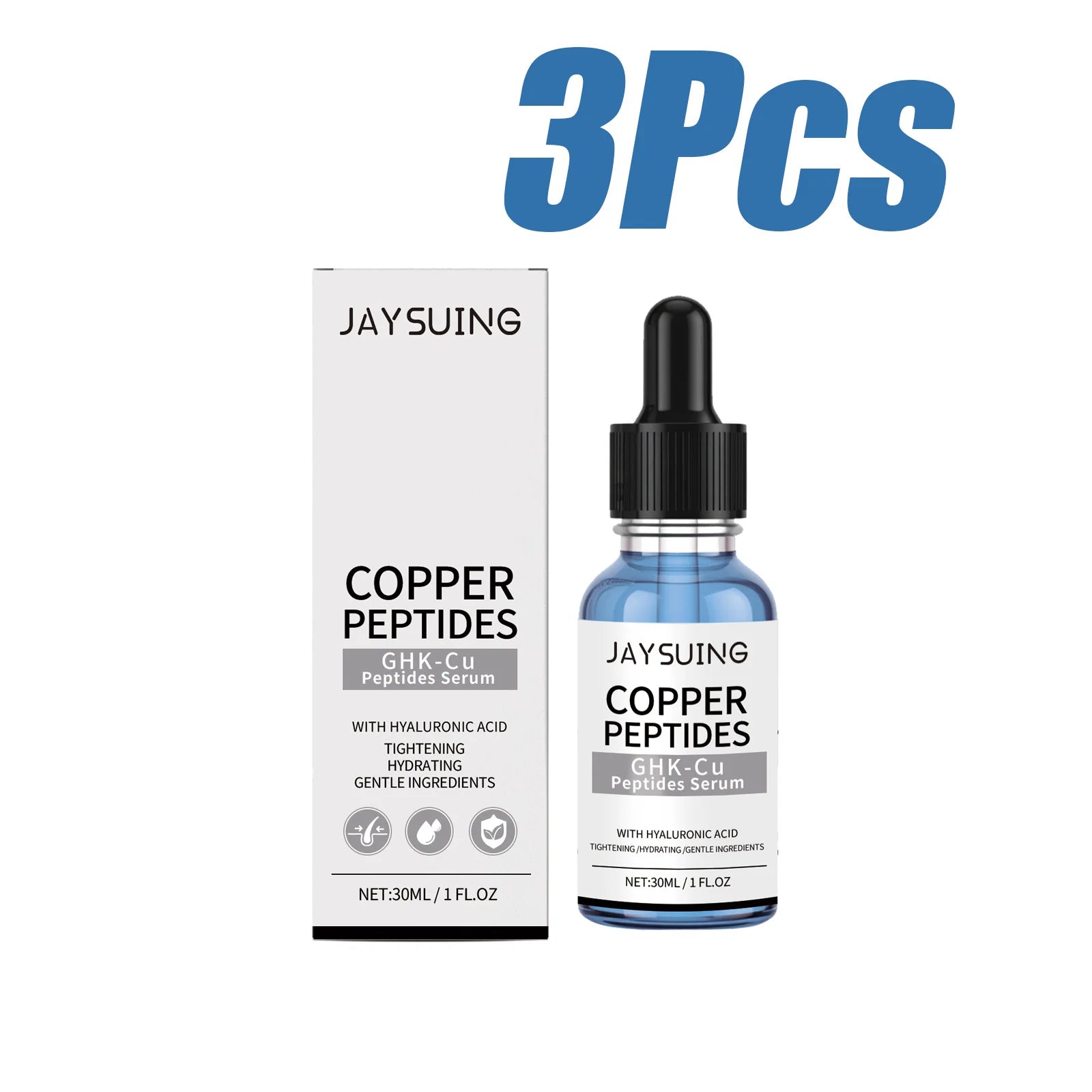 Copper Peptide Face Serum – Firming & Hyaluronic Acid Face Serum Zpaxo 3 x 30ml Boxed