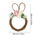 Easter Bunny Shaped Wreath Welcome Rabbit Shape Hanger Front Door