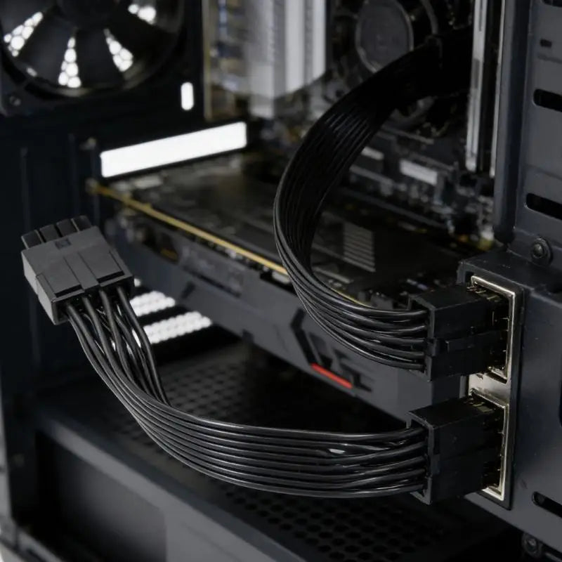 652F 8pin (6+2) Power Cable Extended Length Tinned Copper Conductors for Reliable Graphics Card Connection in Builds Zpaxo