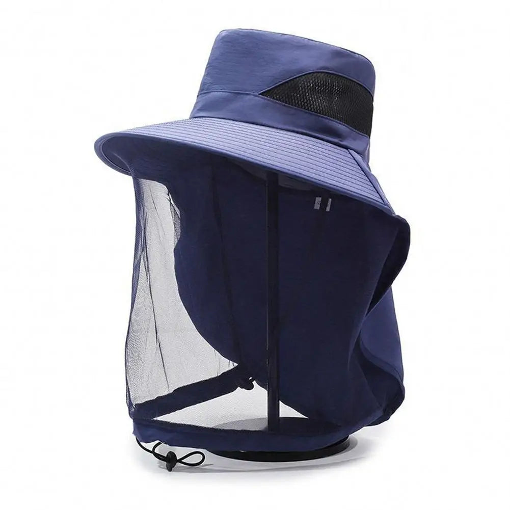 Mosquito Net Sun Hat – UV & Insect Protection Outdoor Cap Mosquito Net Hat Zpaxo Navy Blue