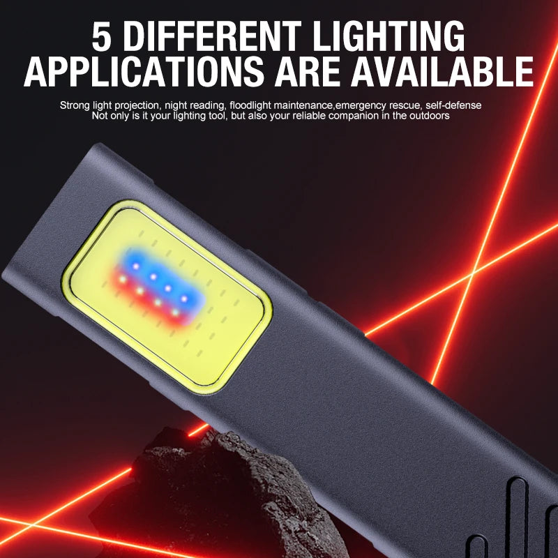Mini COB LED Keychain Flashlight USB-C Rechargeable Pocket Light
