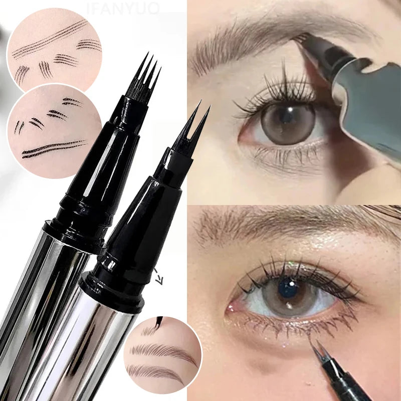 Waterproof Wild Eyebrow Pen 2 4Point Head Natural Brow Makeup