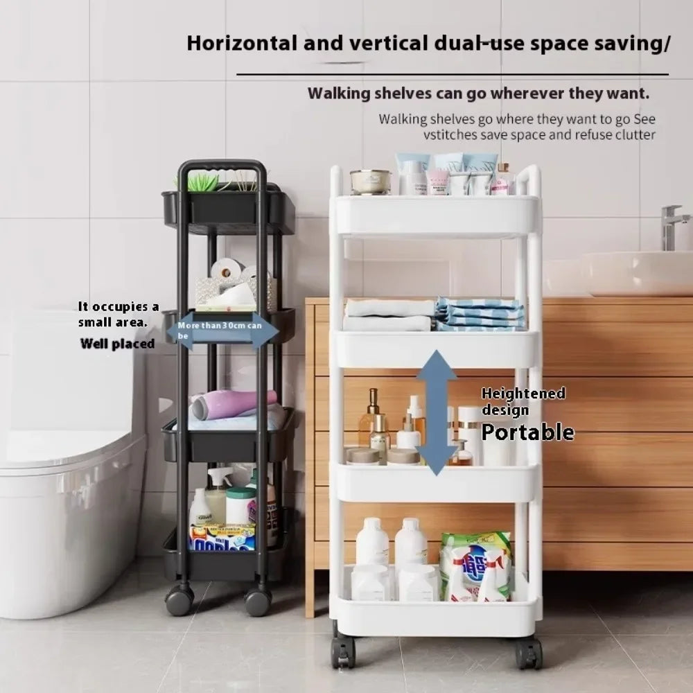Mobile Kitchen Trolley Organizer Wheels Gap Bookshelf Household