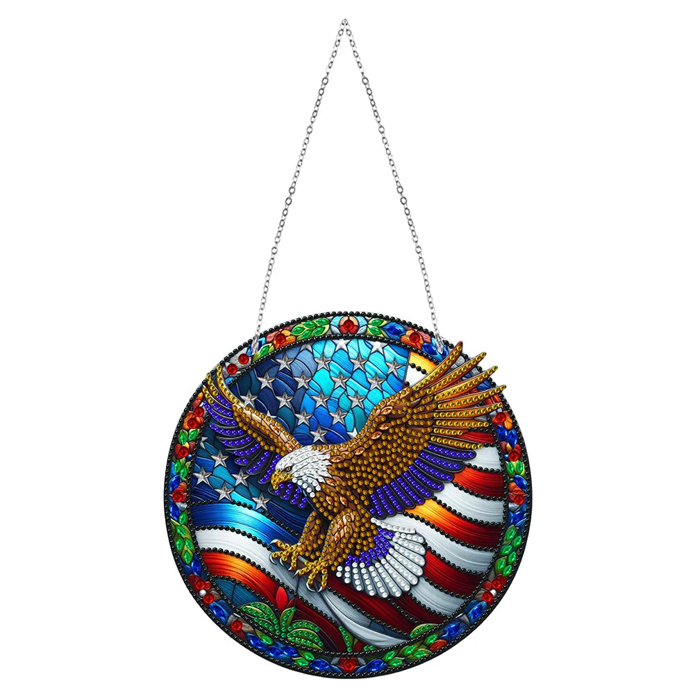 Sun Catcher Diamond Painting Hanging Pendant Butterfly Rhinestone Art Window Pendants Dragonfly Moose for Garden Window Decor Zpaxo KJ0107