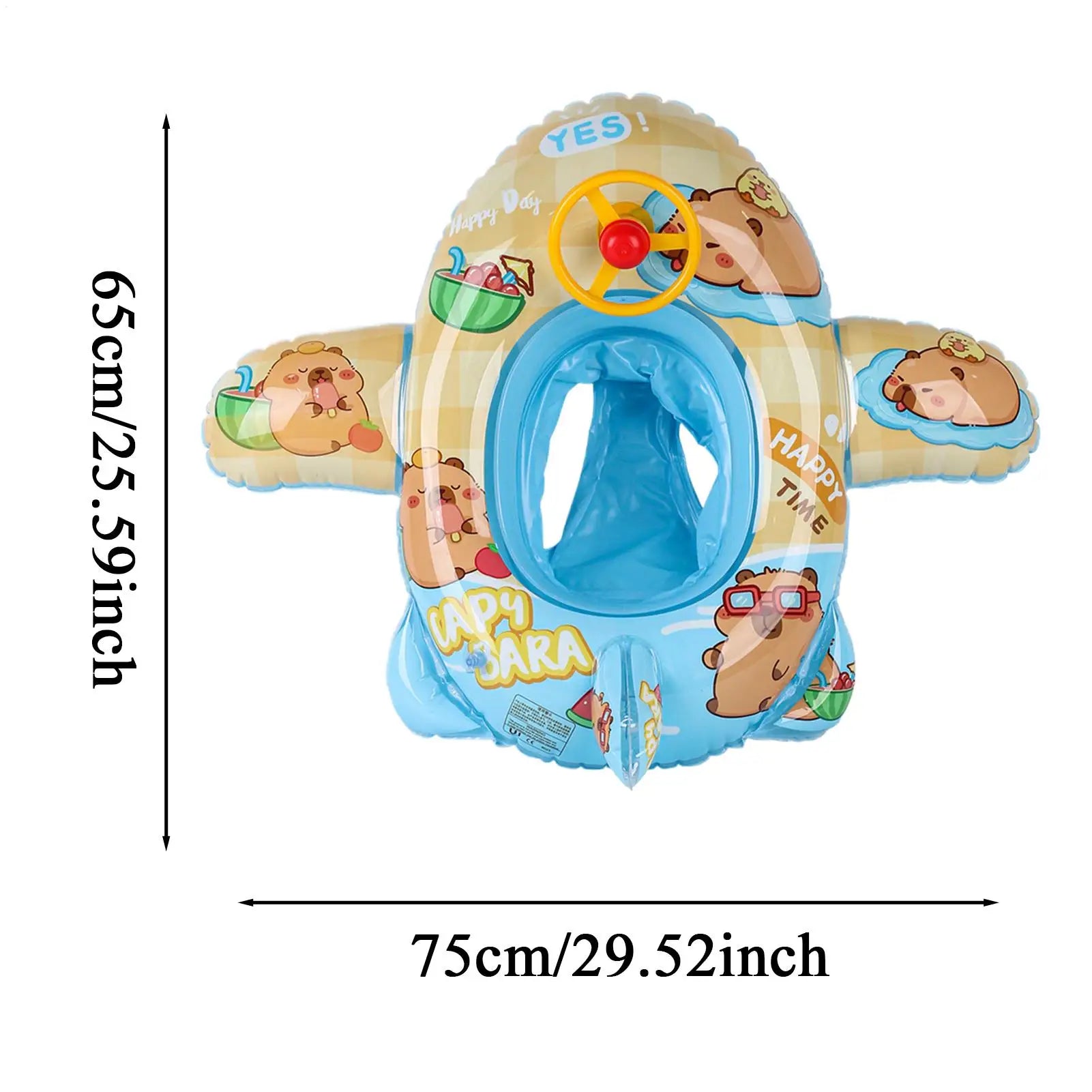Inflatable Pool Floats Cartoon Capybara Floating Rafts Kids Thickened Animal Pool Float Seat For Children Summer Party Lake Zpaxo