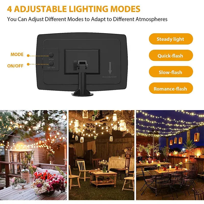 Solar LED Outdoor Lamp G40 Bulbs Camping Fairy Lights Garden Decoration Street Garland 10/25/30/50 Bulbs for Camping Zpaxo