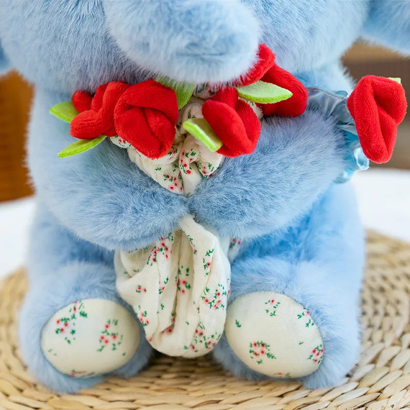 Rose-shaped Elephant Pillow Flower Bouquet Hat Transformable Plush
