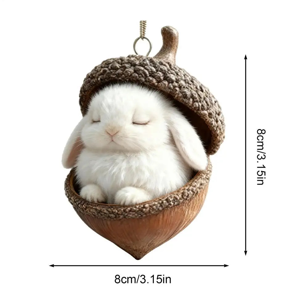 Christmas Tree Acorn Ornaments 2D Acrylic Sleeping Animal Pendant Zpaxo A