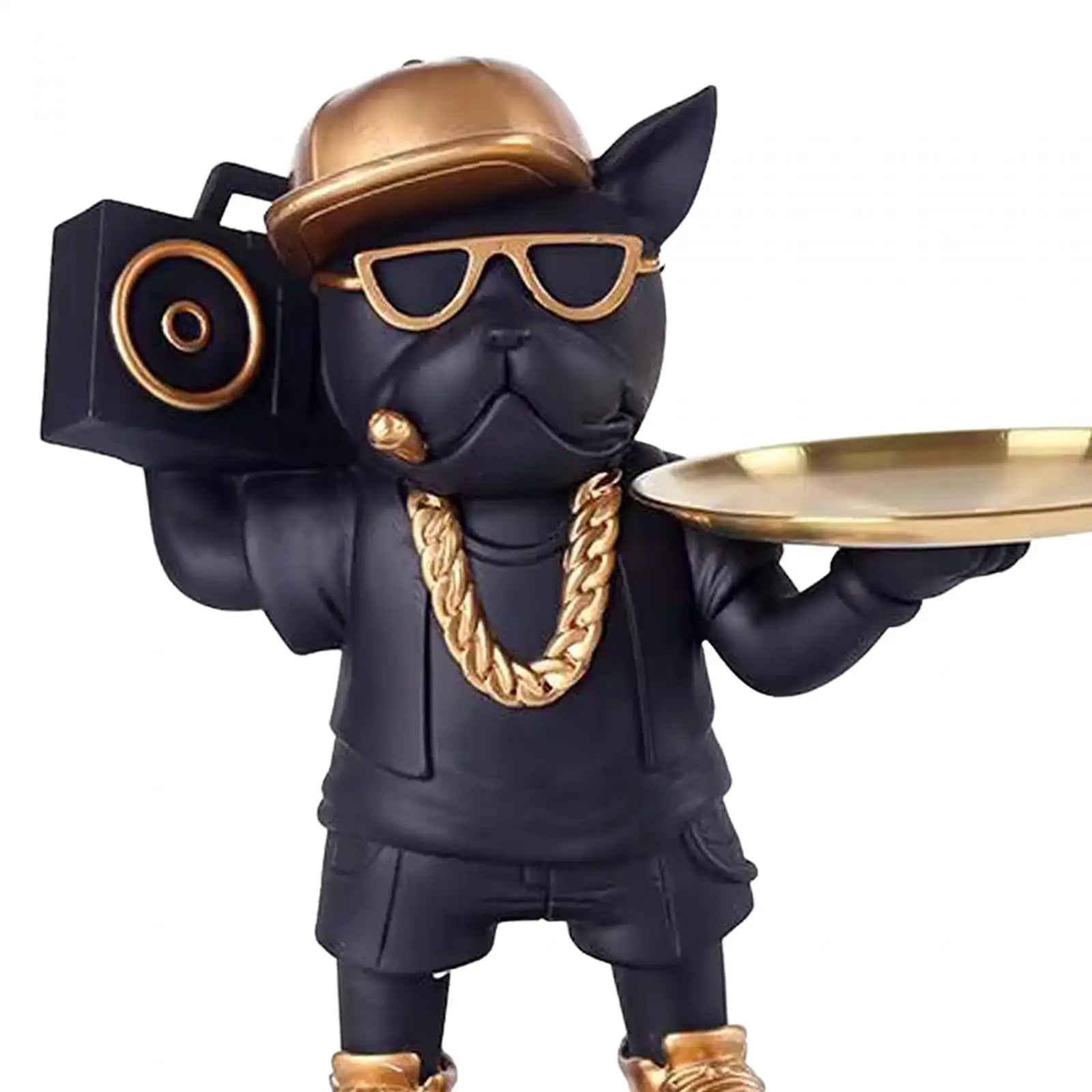 Jewelry Trinket Tray Candy Desktop Animal Figurine Dog Statue Storage Box for Entrance Living Room Countertop Cabinet Office Zpaxo