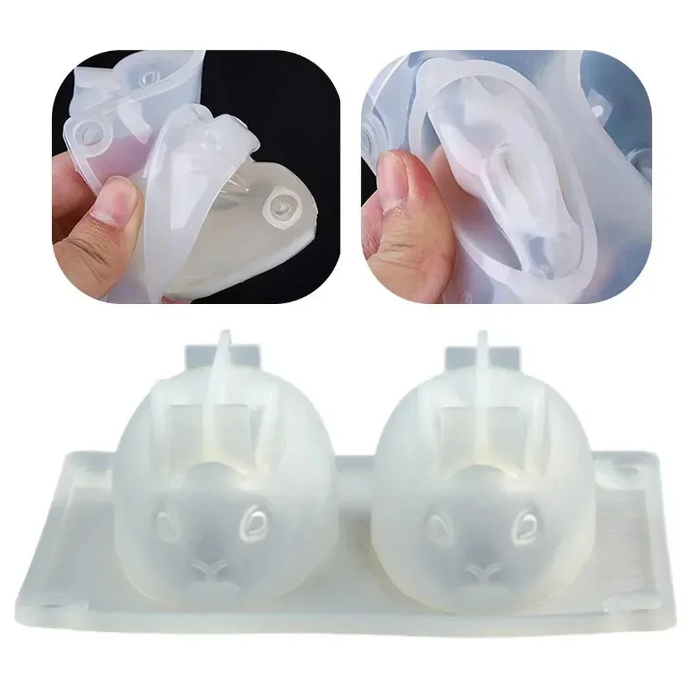 3D Rabbit Silicone Mold – Candle, Soap, Chocolate & Cake Silicone Craft Mold Zpaxo