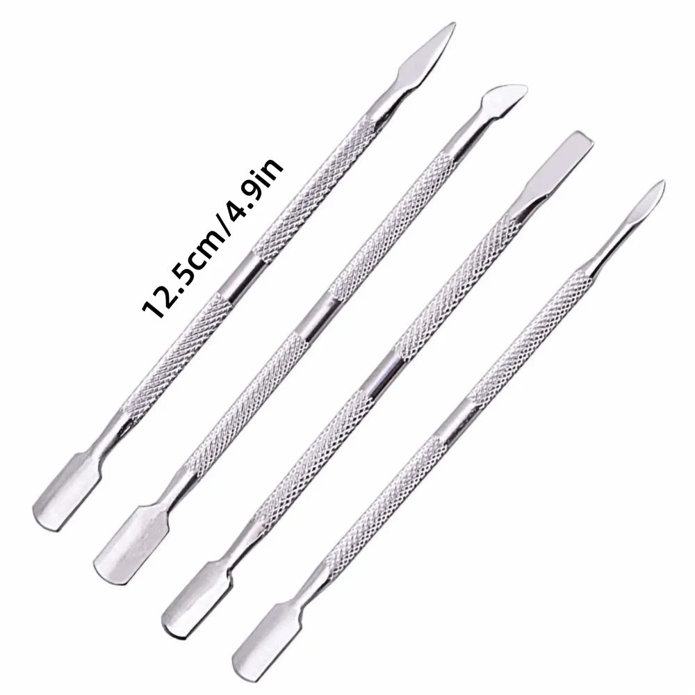 Stainless Steel Cuticle Pusher Small Compact Textured Appearance Nail Zpaxo