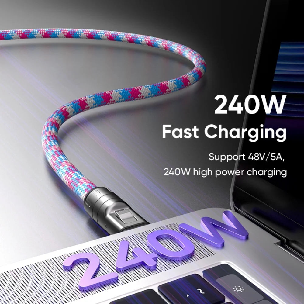 240W USB-C to USB-C Keychain Cable – iPhone 15 16 & Samsung USB-C Charging Cable Zpaxo