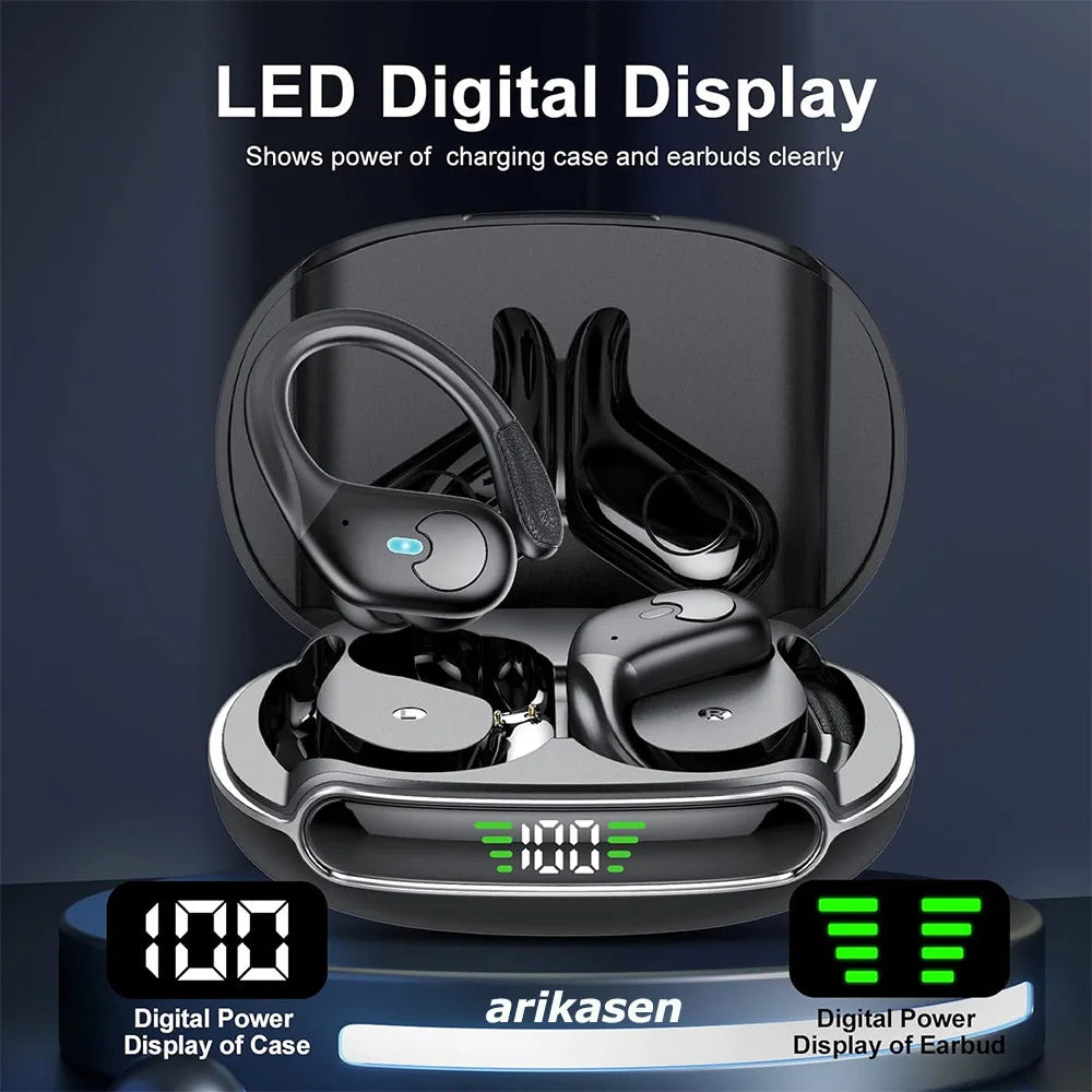 Bluetooth 5 3 Headphones True Wireless Earbuds Bass Stereo Sound LED