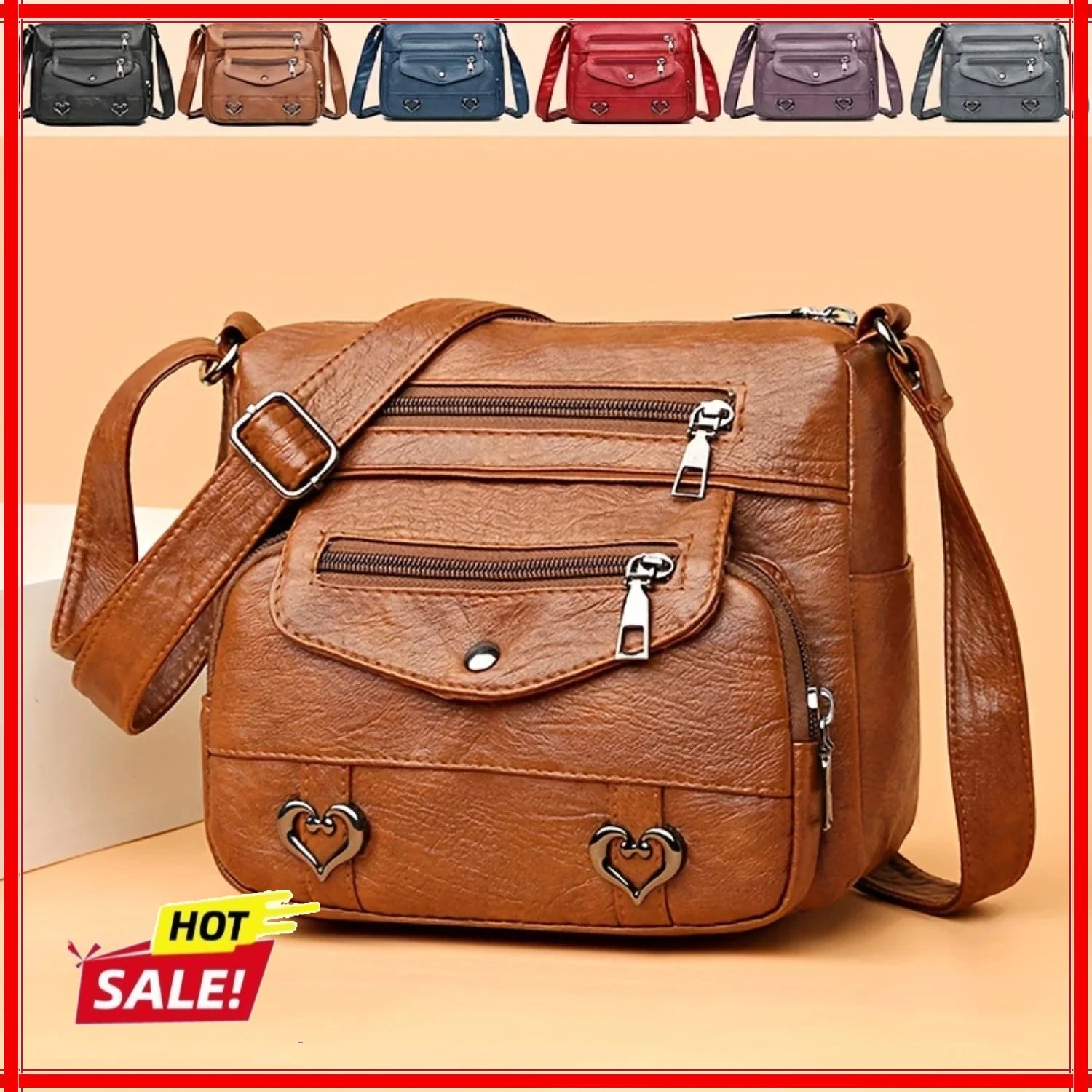 Women's Retro Anti-Theft Crossbody Bag – Faux Leather Shoulder Crossbody Shoulder Bag Zpaxo