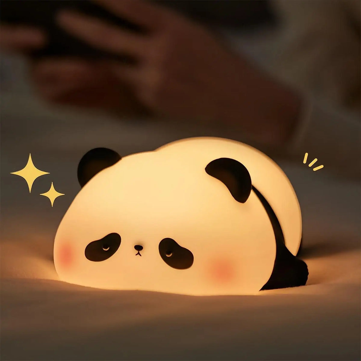 LED Night Lights Cute Sheep Panda Rabbit Silicone Lamp USB Rechargeable Timing Bedside Decor Kids Baby Nightlight Birthday Gift Zpaxo Panda