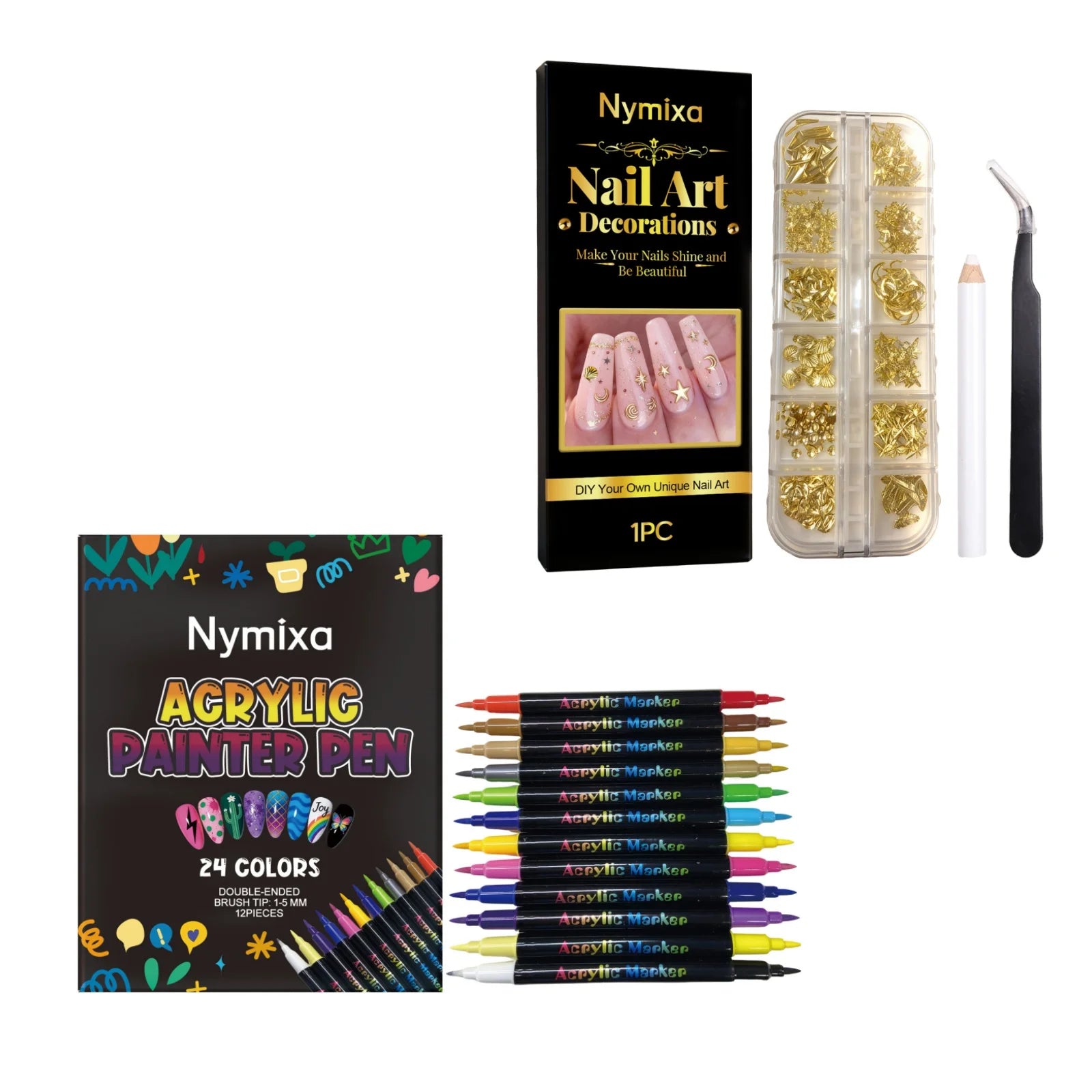 DIY Nail Art Decorations Kit Draw Delicate Art Designs Add Shiny Lasting Color Full Set Nail Art Tool Home DIY Manicure Design Zpaxo Nail Art Kit