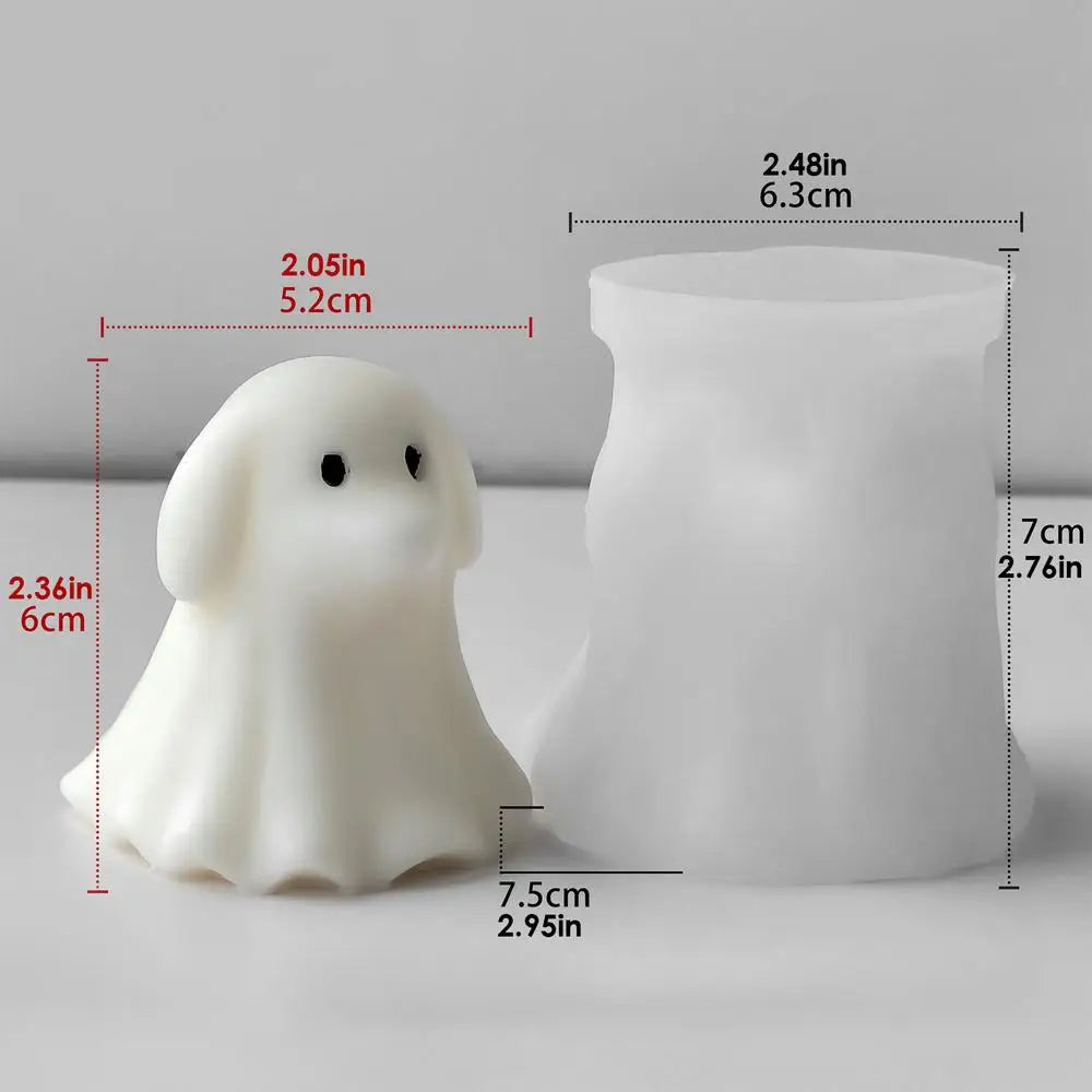 Cute Ghost Puppy Kitten Silicone Molds DIY Halloween Candle Making