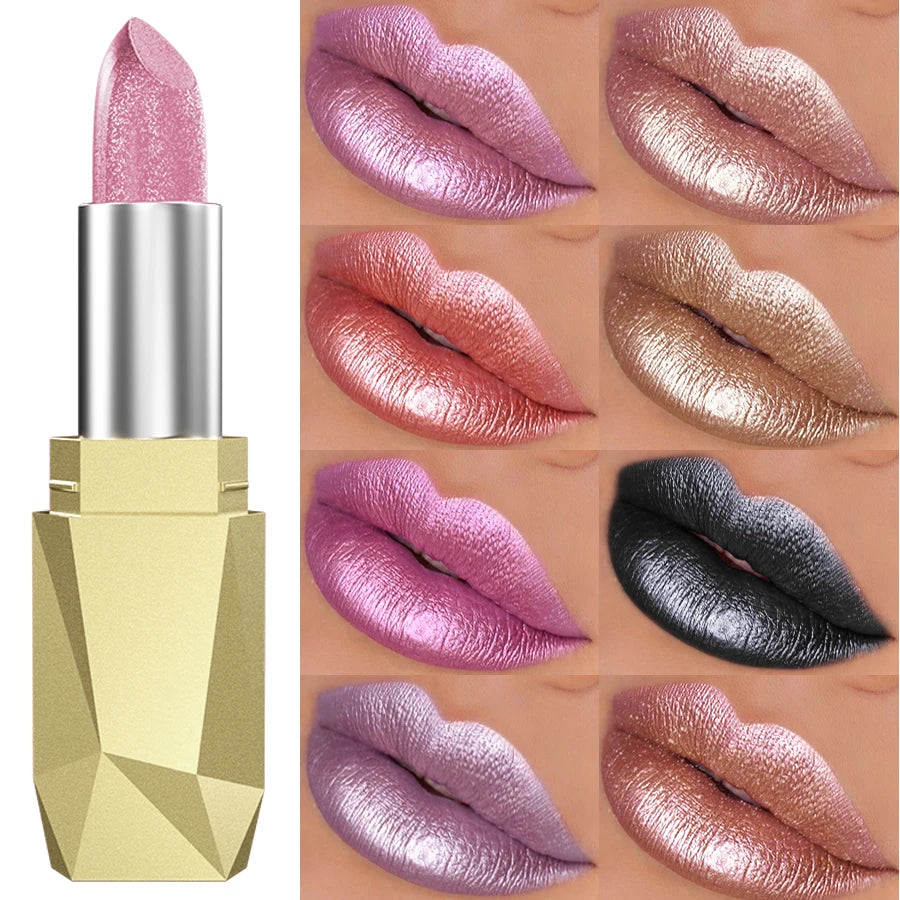 19 Colors Glitter Lipstick Hydrating Red Pink Sparkling Shine Lip