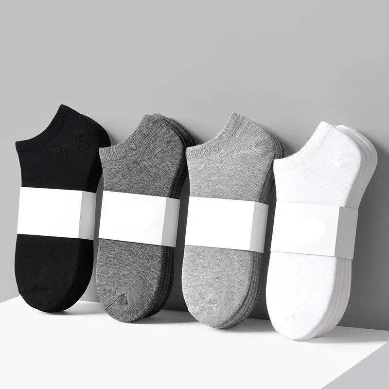 Unisex Breathable Cotton Ankle Socks – Solid White, 1–20 Pairs