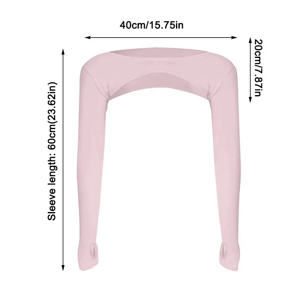 UV Protection Elastic Raglan Sleeve Shawl Sun Protection Thin Summer Yoga Exercise Shawl Breathable Ice Silk Arm Sleeves Zpaxo