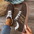 2025 New Women Sneakers Fashion Casual Flats Vulcanize Shoes Round Toe Lace Up Comfortable Flat Shoes for Women Zapatos De Mujer Zpaxo Brown 42
