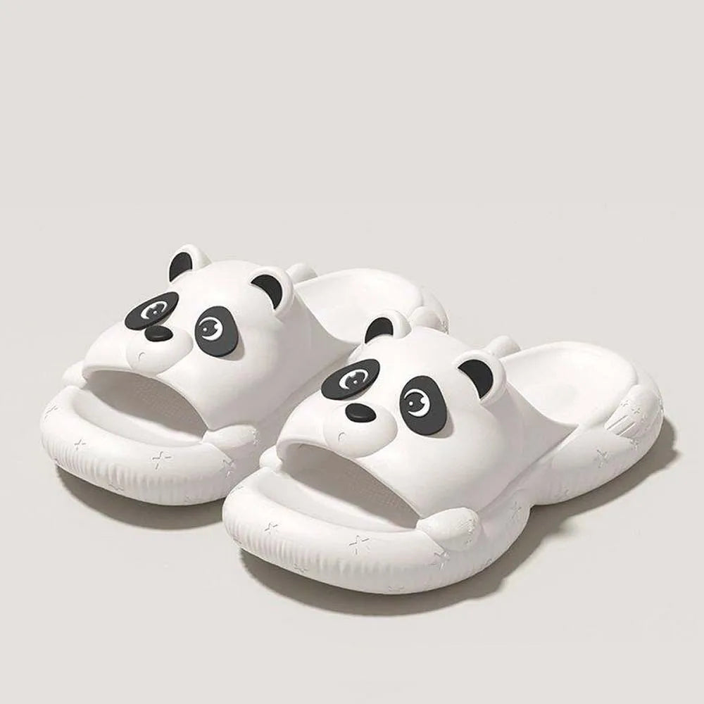 Summer Unisex Cute Cartoon Bear Open Toe Slides EVA Thick Platform