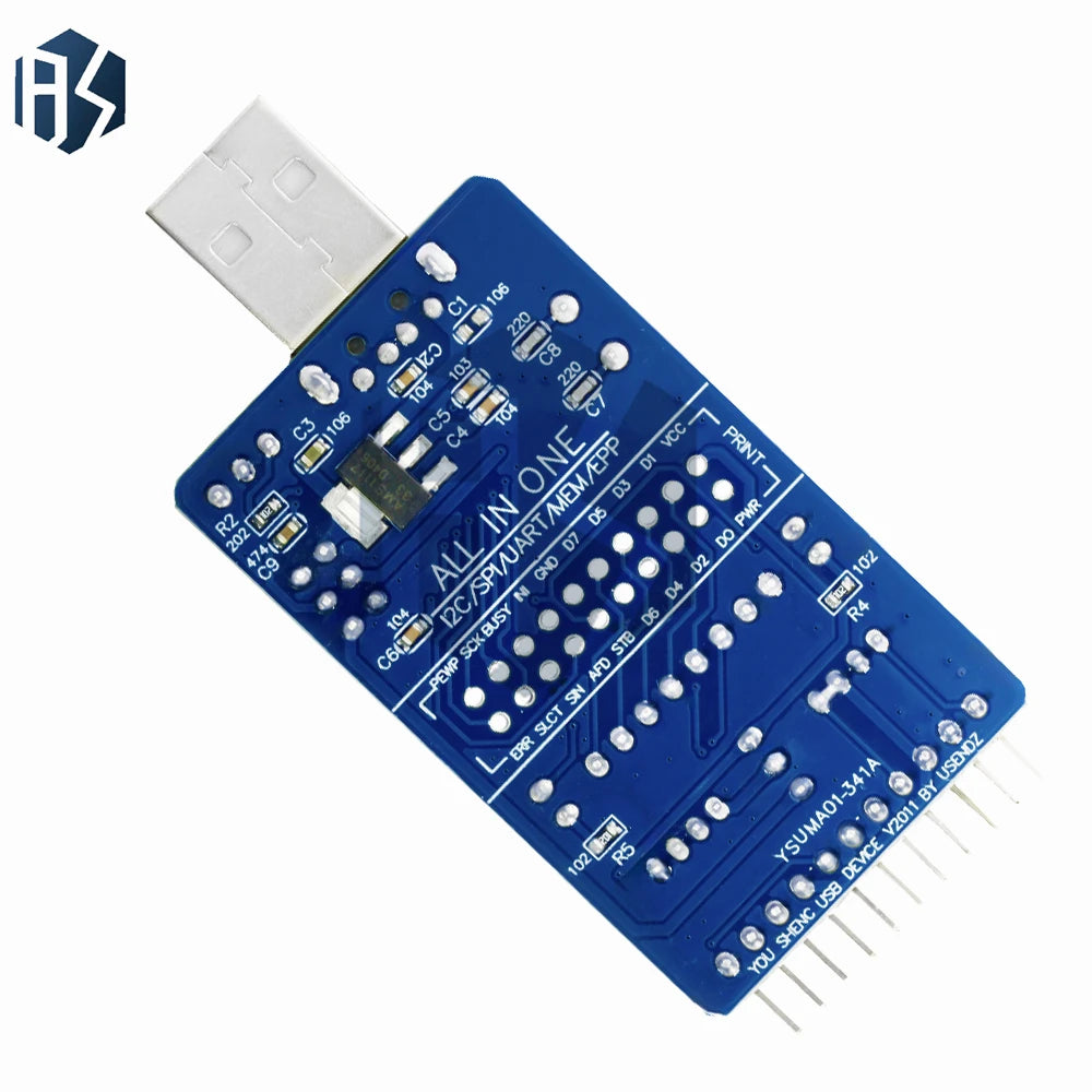 CH341A Multi-function Debug Module, All-in-One USB Converter Compatible with SPI I2C UART TTL ISP RS485 RS232 EPP MEM Zpaxo