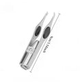 Stainless Steel LED Eyebrow Tweezers Oblique Tip Light Trimming Clip Zpaxo Black