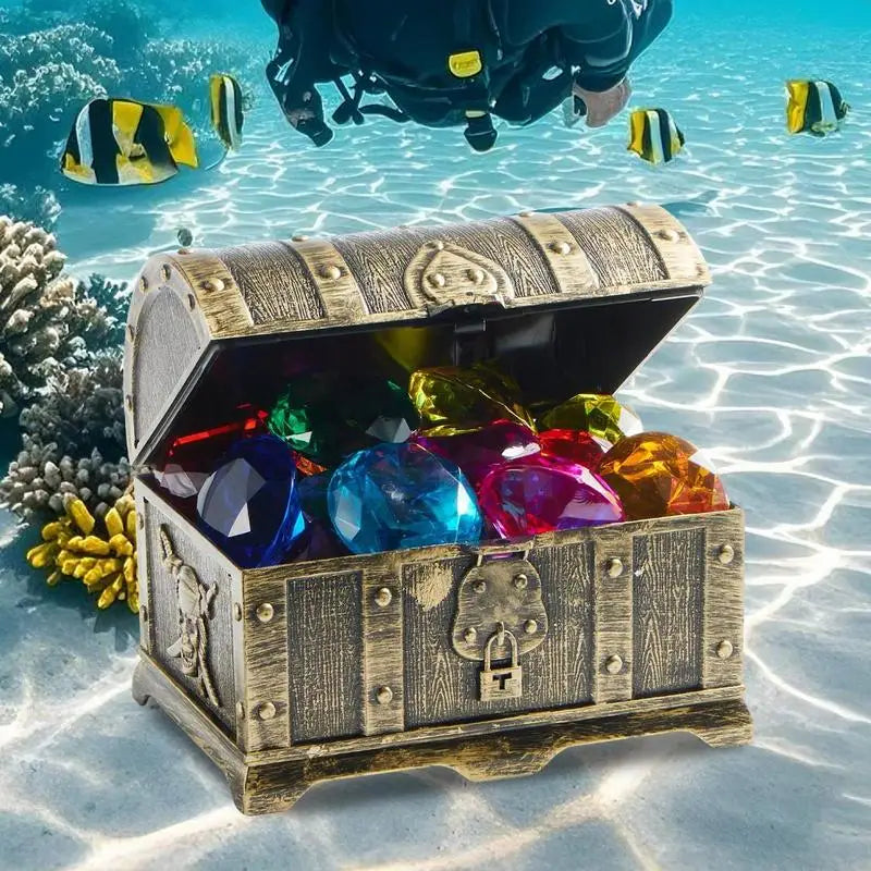 Pool Sinking Toys Kids Swim Toys Swimming Treasure Box Play Set Water Dive Game For Ages 3-12 Girls Boys Beginners Team Lake Zpaxo