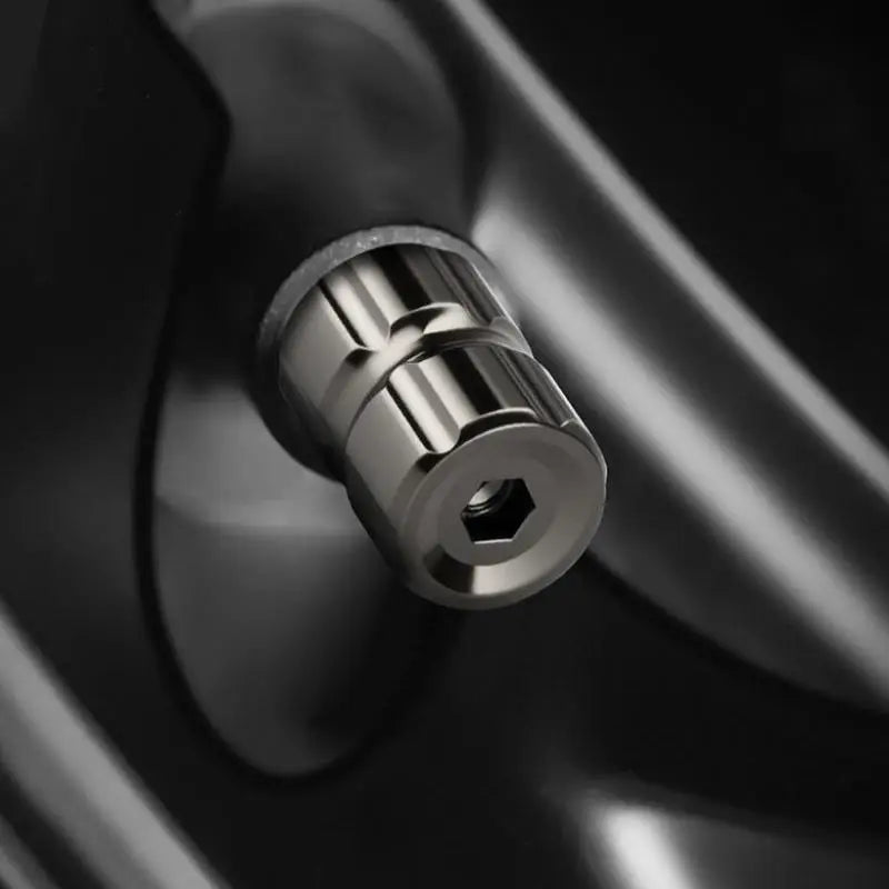 4-Pack Anti-Theft Stainless Steel Tire Valve Stem Caps + Wrench