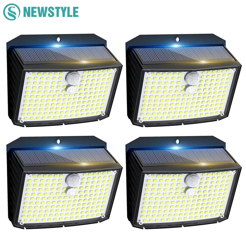 Solar Outdoor Light 158LED Motion Sensor Security Lights with 3 Modes IP65 Waterproof Solar Powered Wall Lights Outside for Yard Zpaxo