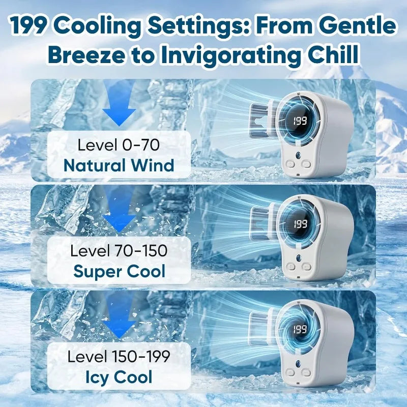 Clip-On Semiconductor Cooling Fan | USB Rechargeable, LED Display