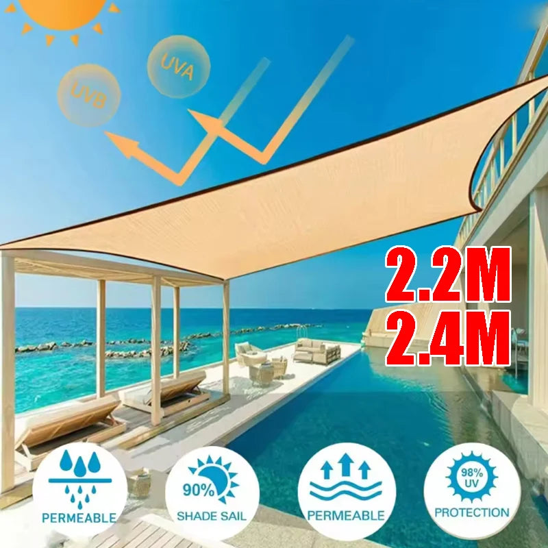 Adjustable Brown Sun Shade Sail Garden Outdoor UV Resistant Durable