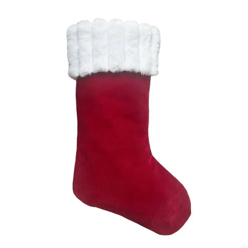 Premium Plush Holiday Stocking Red Design Sturdy Celebration Sock