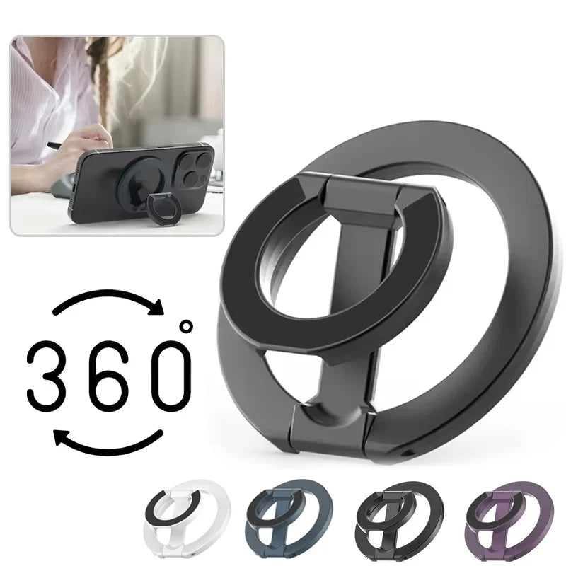 Double Sided Magnetic Phone Ring Holder Portable Folding Cellphone