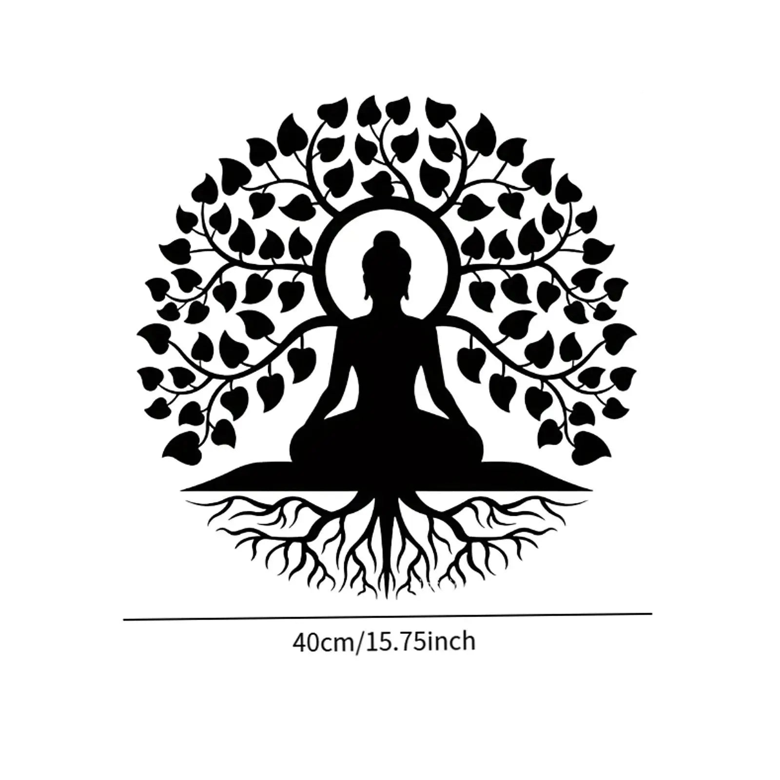 Black Buddha Metal Wall Art – Zen Spiritual Decor | 30 & 40cm Metal Wall Sculpture Zpaxo