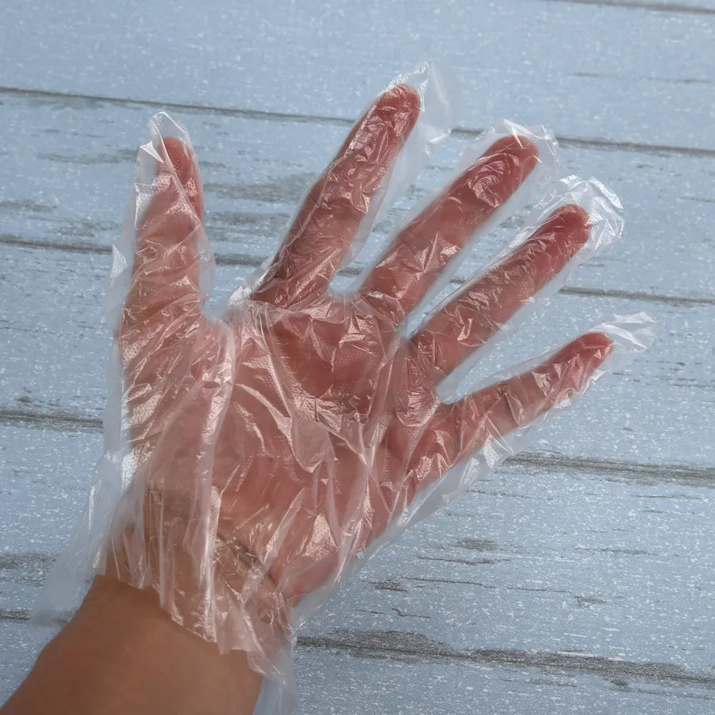 3000- Disposable Gloves Plastic Transparent Kitchen Bathroom Cleaning Zpaxo