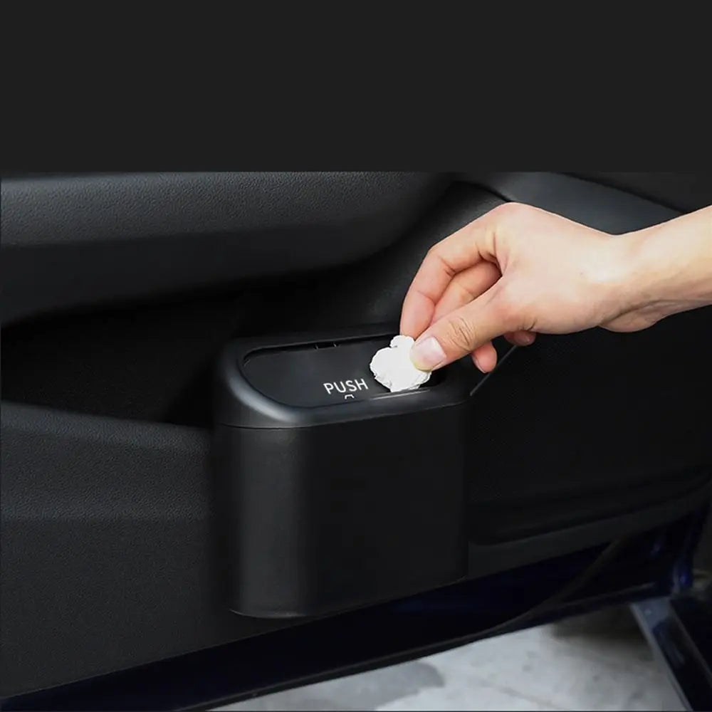 Easy To Install Hanging Car Trash Bin Leak Resistant Waterproof Vehicle Dust Case Lid Storage Box Auto Rubbish Can Pressing Type Zpaxo