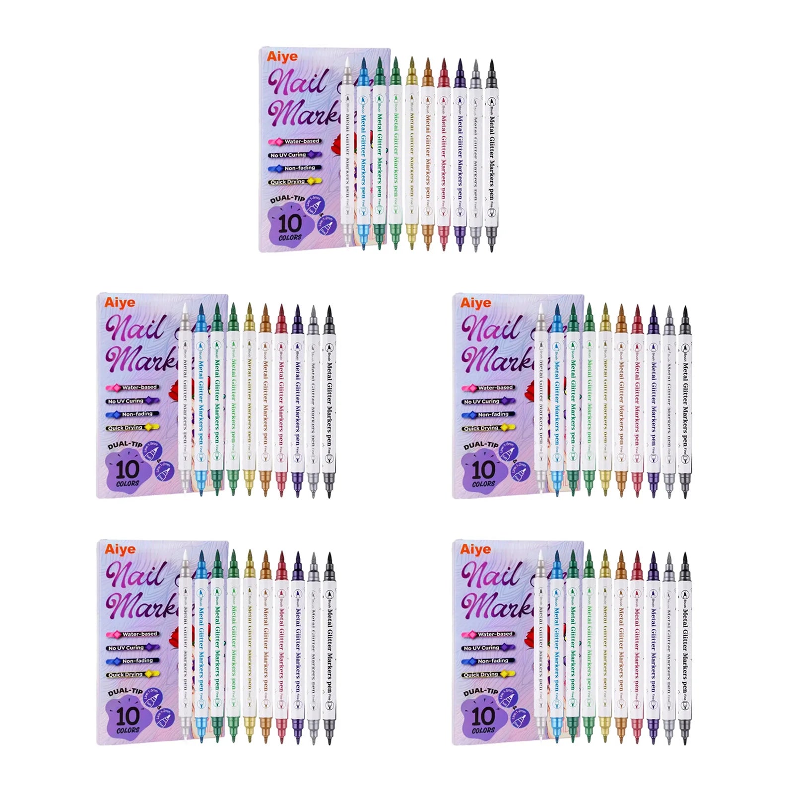 10-Piece Nail Art Pen Set – Waterproof Acrylic Liner Pens Nail Art Pen Set Zpaxo 5 Sets