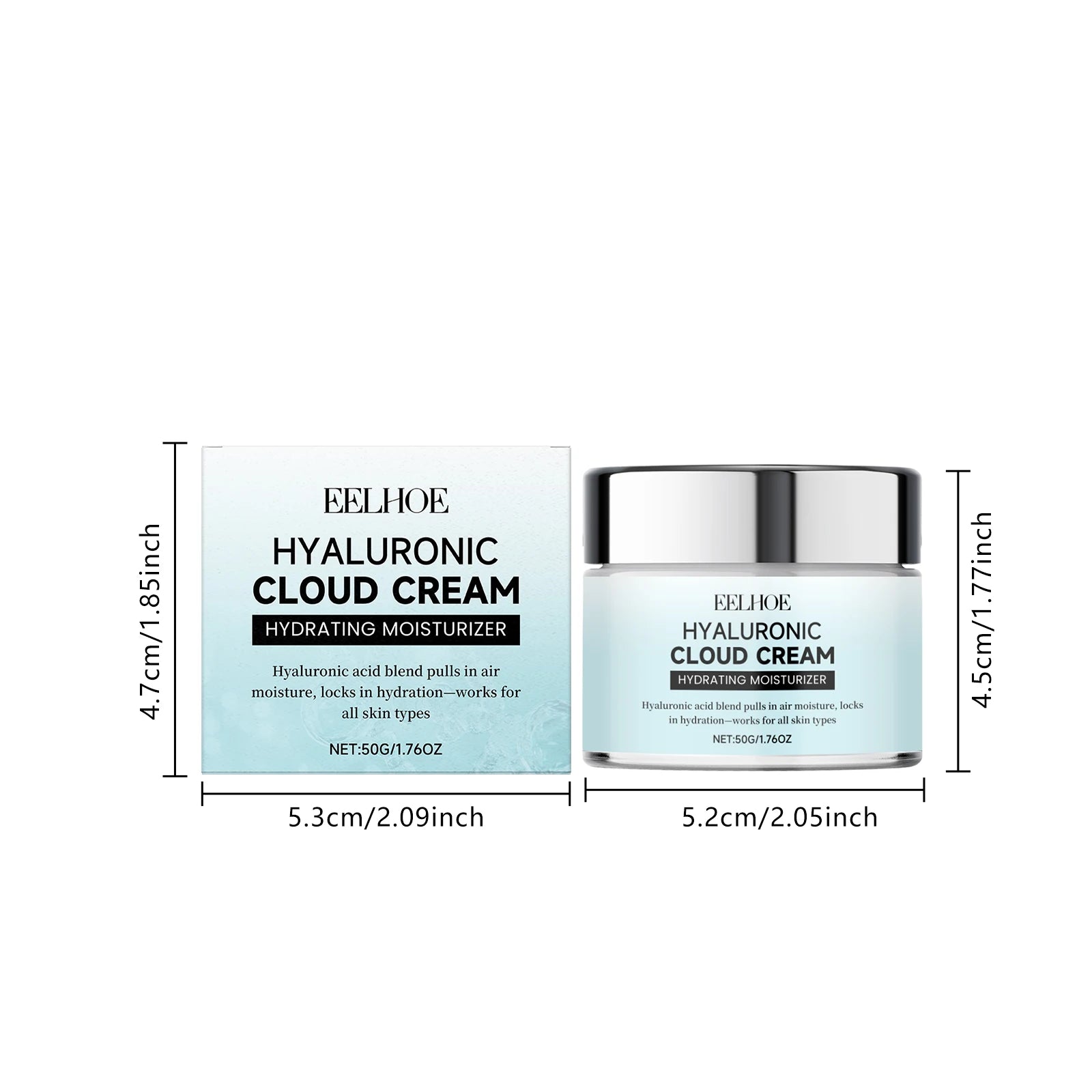Eelhoe Hyaluronic Cloud Cream – 24H Hydrating Face Primer Hydrating Face Cream Zpaxo