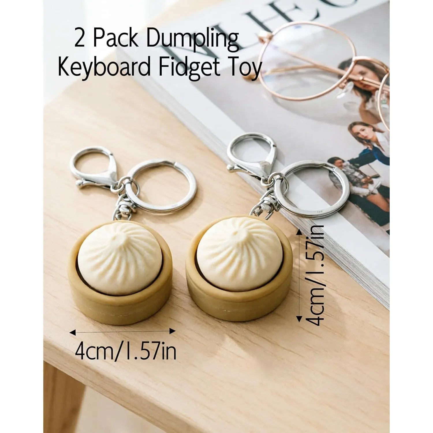 Dumpling Keyboard Fidget Portable Button Clicker Keychain Stress Zpaxo
